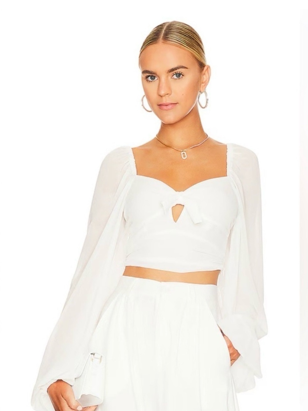 For Love & Lemons Trisha Crop Top in White | REVOLVE Size MEDIUM